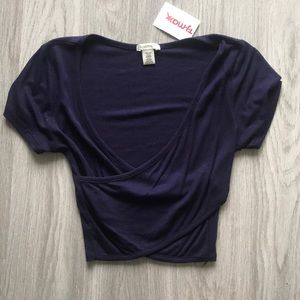 Navy blue crop cop